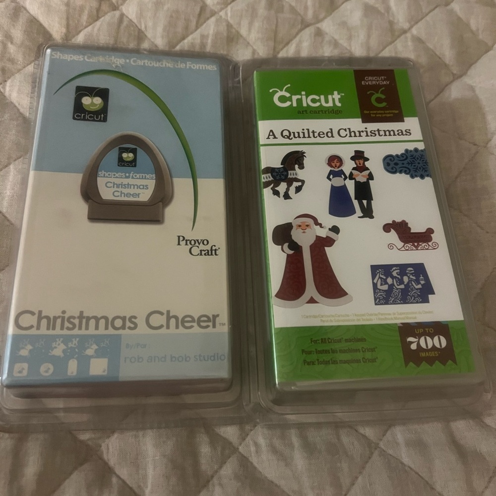 Cricut Christmas Cheer and Quilted Christmas Cartridges New and Sealed